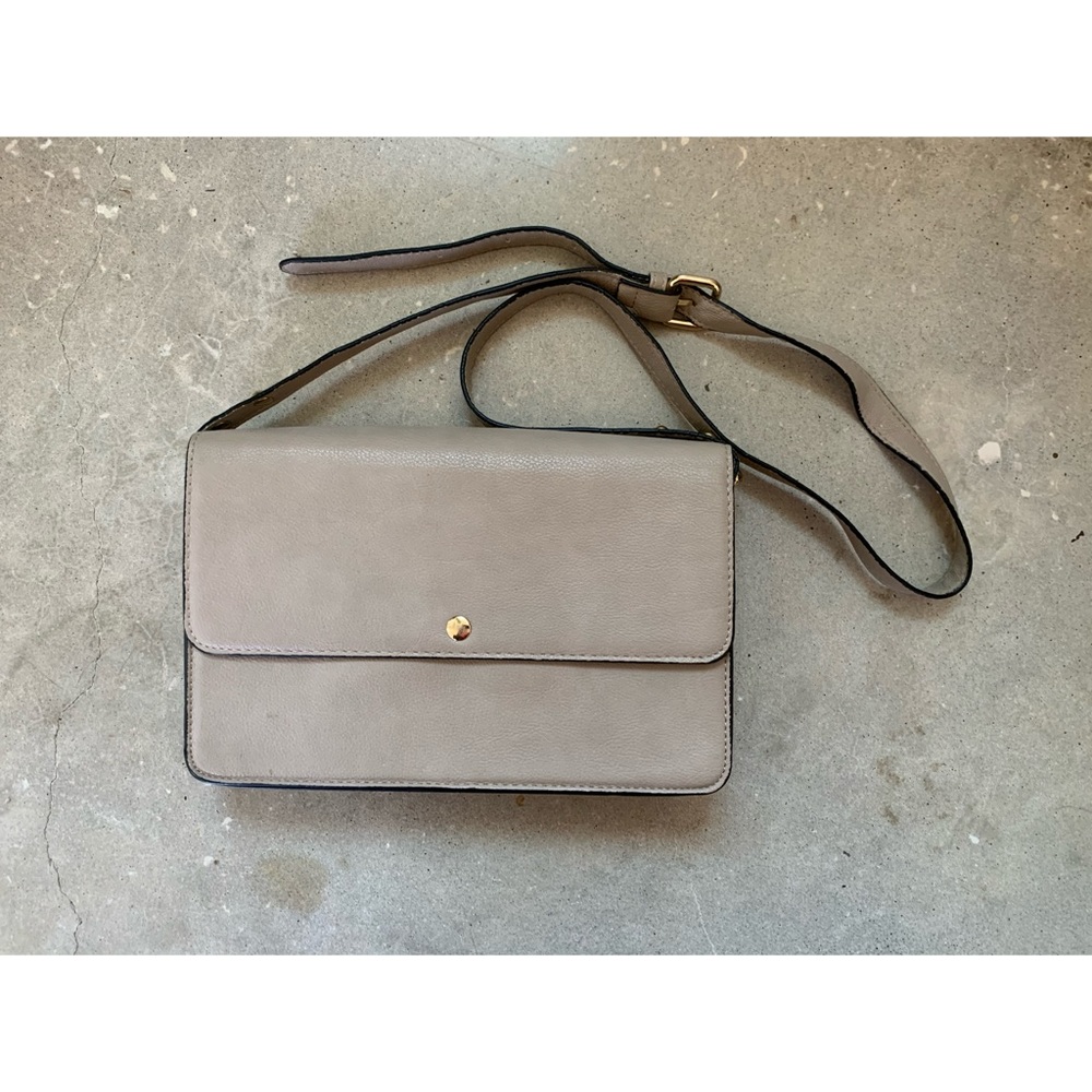 Forever 21 cream faux leather shoulder bag